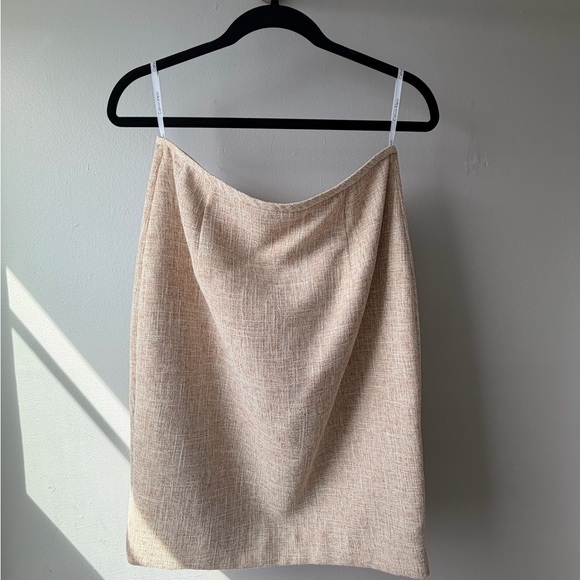 Calvin Klein Women's Beige Textured Blazer and Skirt Set - Picture 2 of 4